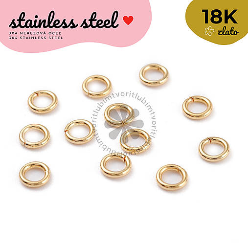 Komponenty - (7448) Spojovacie krúžky, 4 mm - 5 gramov (cca 200ks) - 17859605_