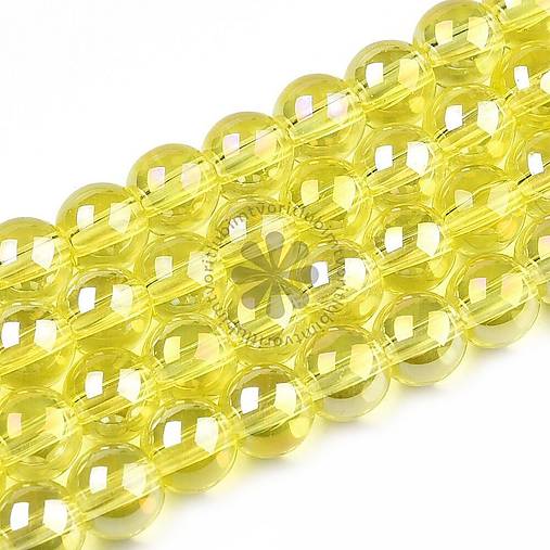 Korálky - (7457) Sklenené korálky, 8 mm - 10 ks - 17859647_