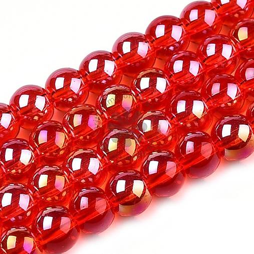 Korálky - (7459) Sklenené korálky, 8 mm - 10 ks - 17859660_