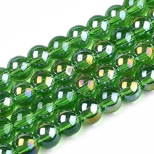 Korálky - (7461) Sklenené korálky, 8 mm - 10 ks - 17859669_