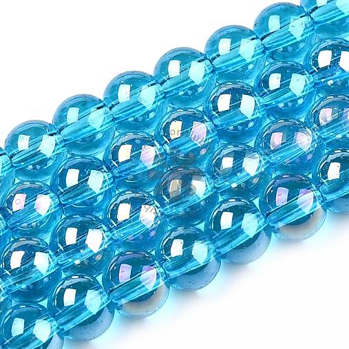 Korálky - (7462) Sklenené korálky, 8 mm - 10 ks - 17859674_