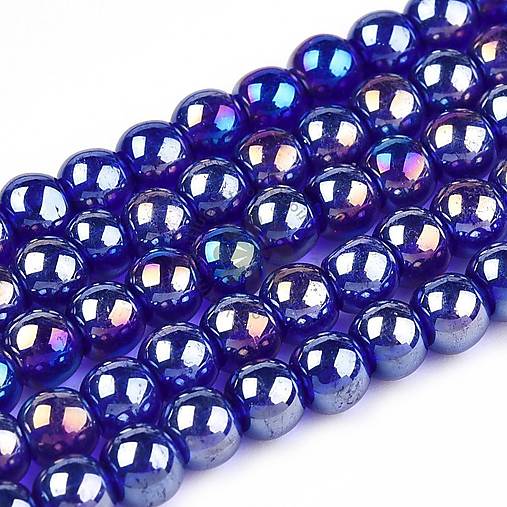 Korálky - (7465) Sklenené korálky, 8 mm - 10 ks - 17859677_