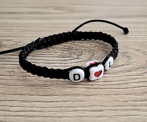 Náramky - So srdiečkom a iniciálkami - 17859137_