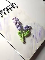 Brošne - BROŠŇA LEVANDUĽA - háčkovaná, bledofialová - 17861783_