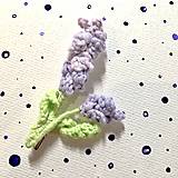 Brošne - BROŠŇA LEVANDUĽA - háčkovaná, bledofialová - 17861785_