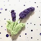 Brošne - BROŠŇA LEVANDUĽA - háčkovaná, tmavofialová - 17861830_