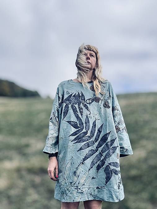 saty s vreckami .kimono blue.