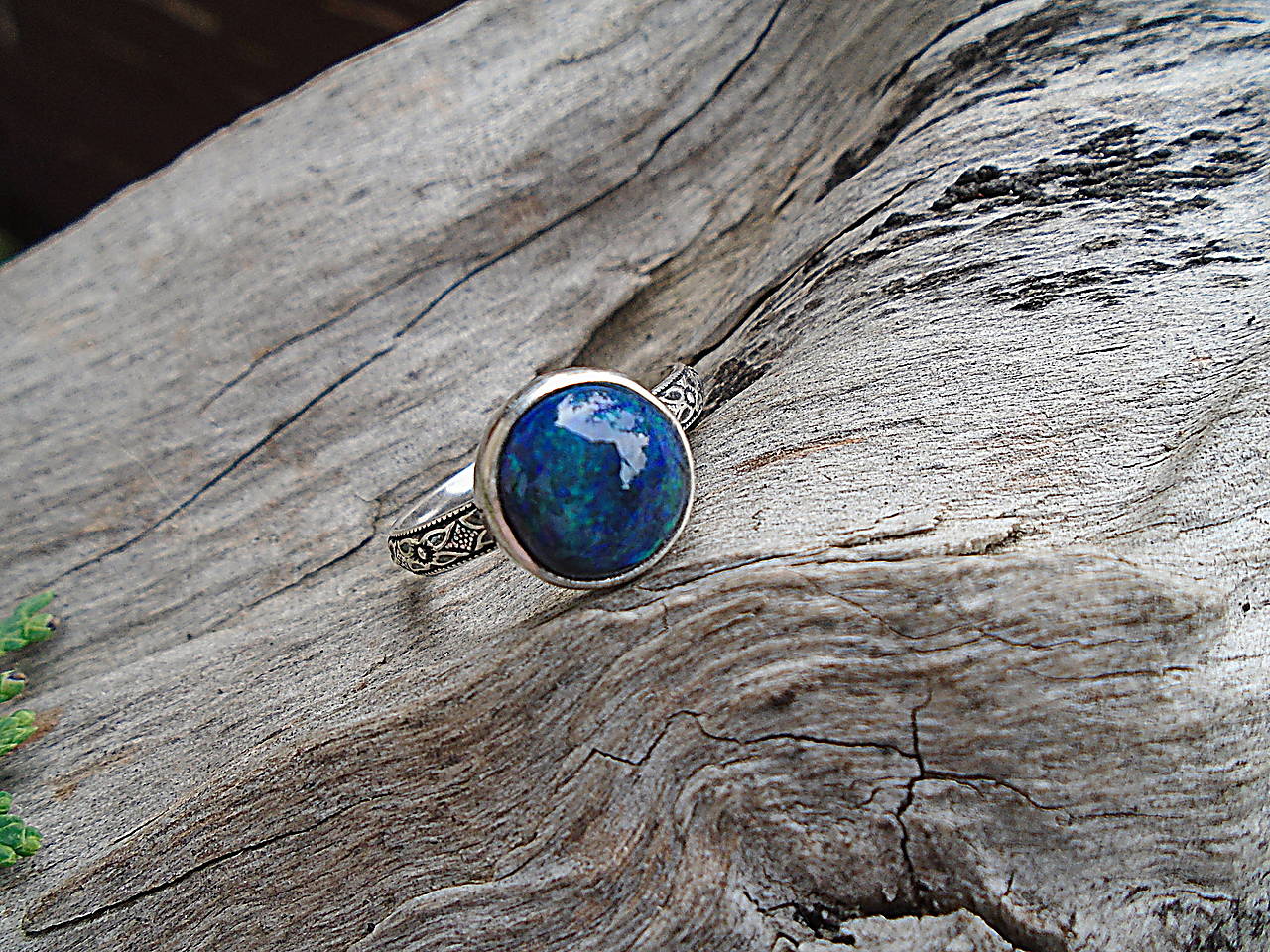 Strieborny prsteň Ag 925 Čierný Etiopsky Opál