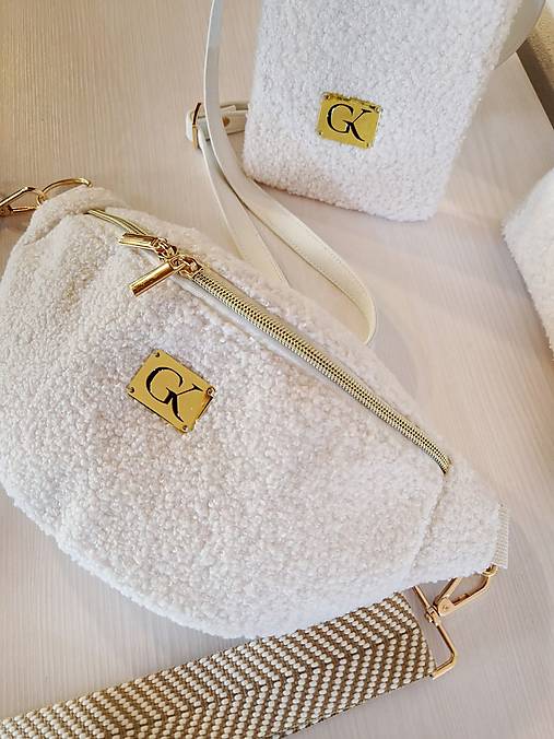 Kabelky - Ľadvinka NELA bukle teddy ecru - 17861884_