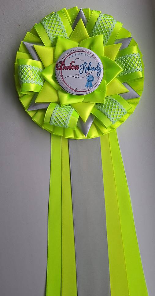 Iné šperky - Kokarda  "s čipkou" (Zelená) - 17860297_