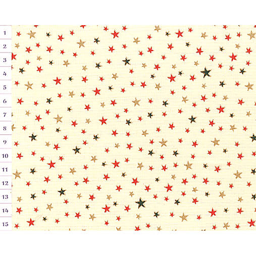 Bavlnená látka Christmas CZL Cream, Color Starlets