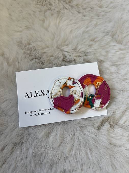 Náušnice z polymérovej hmoty (Ruby)