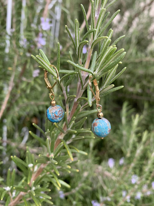 Náušnice - náušnice z Tigrieho oka brúseného-oceľ (náušnice Jaspis) - 17860506_