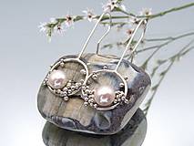 Náušnice - Strieborné visiace náušnice Bubbles s perlou Ag 925/1000 - 17861503_