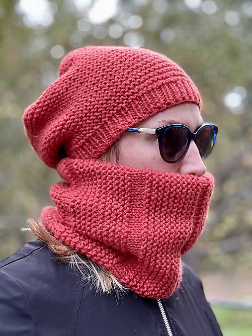 Čiapky, čelenky, klobúky - Dámsky set z alpacy - 17863778_