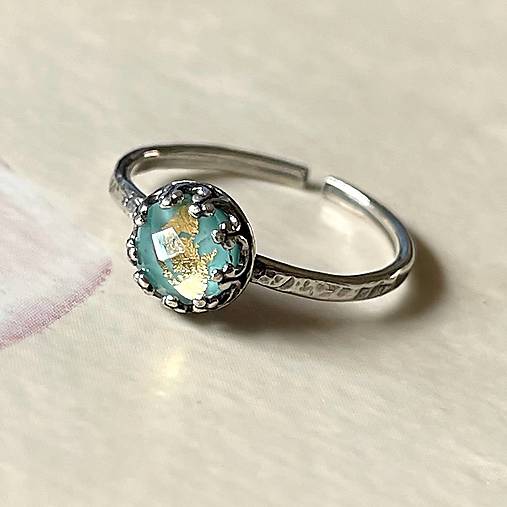 Natural Arizona Turquoise Doublet Ag925 Silver Ring  / Strieborný prsteň s dubletom tyrkysu A0007