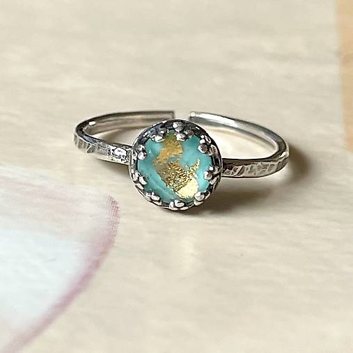 Natural Arizona Turquoise Doublet Ag925 Silver Ring  / Strieborný prsteň s dubletom tyrkysu A0007
