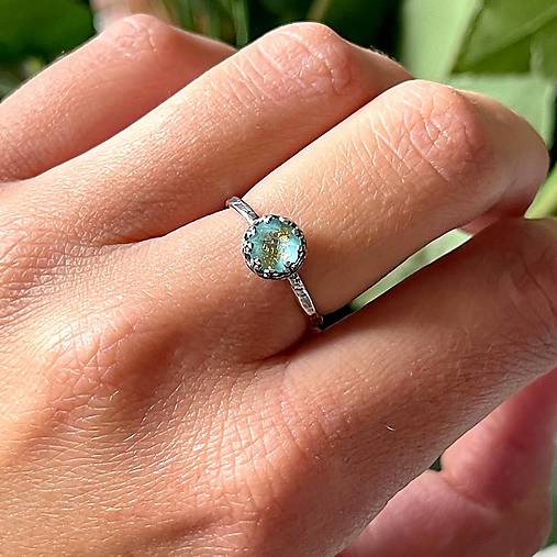 Natural Arizona Turquoise Doublet Ag925 Silver Ring  / Strieborný prsteň s dubletom tyrkysu A0007