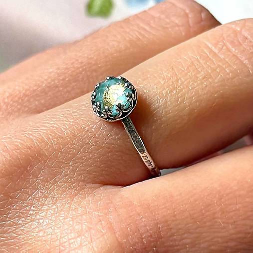 Natural Arizona Turquoise Doublet Ag925 Silver Ring  / Strieborný prsteň s dubletom tyrkysu A0007