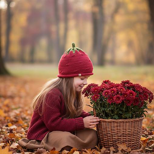 Detské čiapky - Merino čiapka | Jahôdka - 17864959_