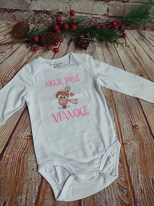 Topy, tričká, tielka - Body "Moje prvé Vianoce" - 17862829_