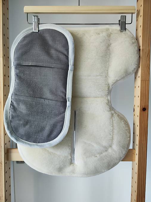 Detský textil - VLNIENKA podložka do autosedačky Cybex Aton 5 novorodenec 100% Merino TOP SUPER WASH Natural 100% ľan šedý - 17863420_