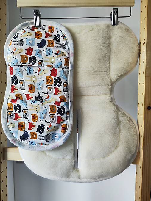 Detský textil - VLNIENKA podložka novorodenecká do autosedačky Cybex Aton 5  100% Merino Top Super wash Natural  Zvieratká - 17863483_