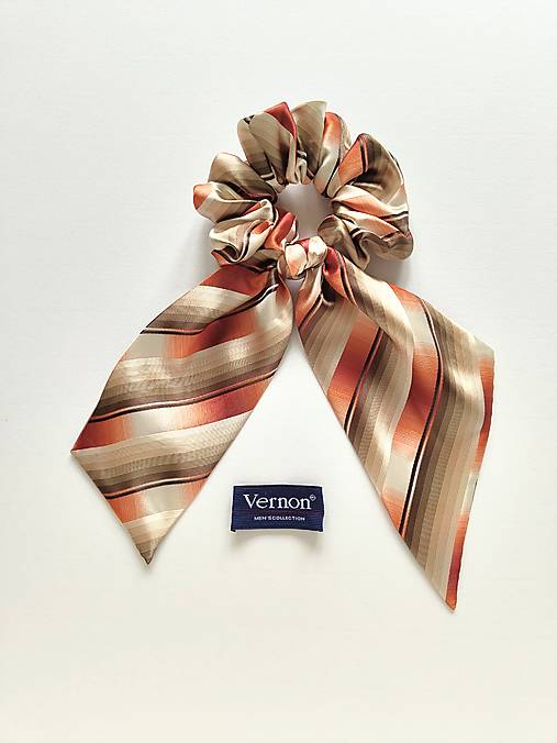Maxi scrunchie hodvábna (Béžovo-oranžová)