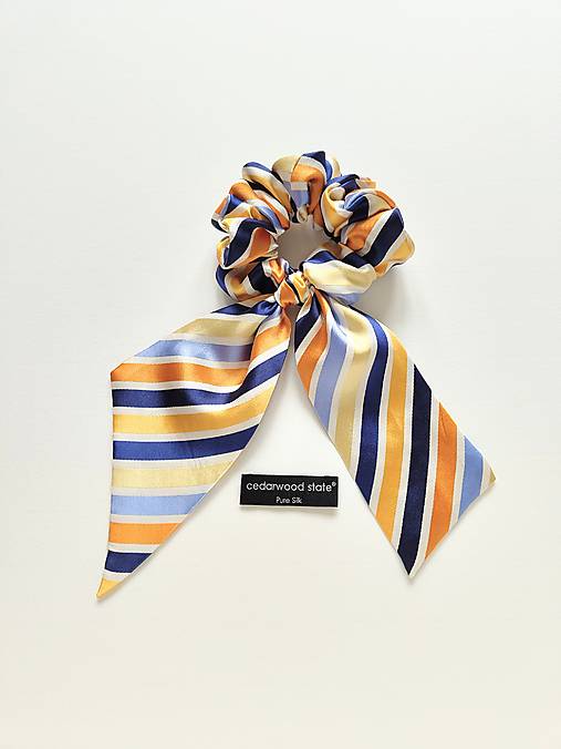 Maxi scrunchie hodvábna (oranžovo-modrá)