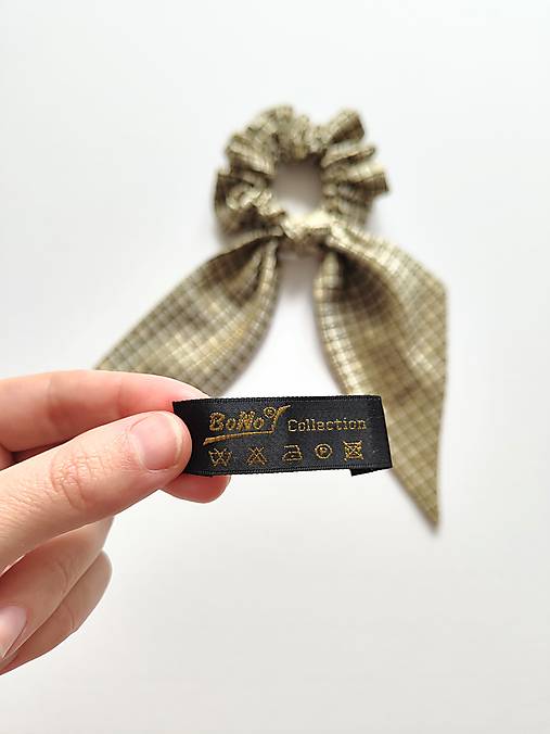 Maxi scrunchie asymetrická (Žlto-hnedá)