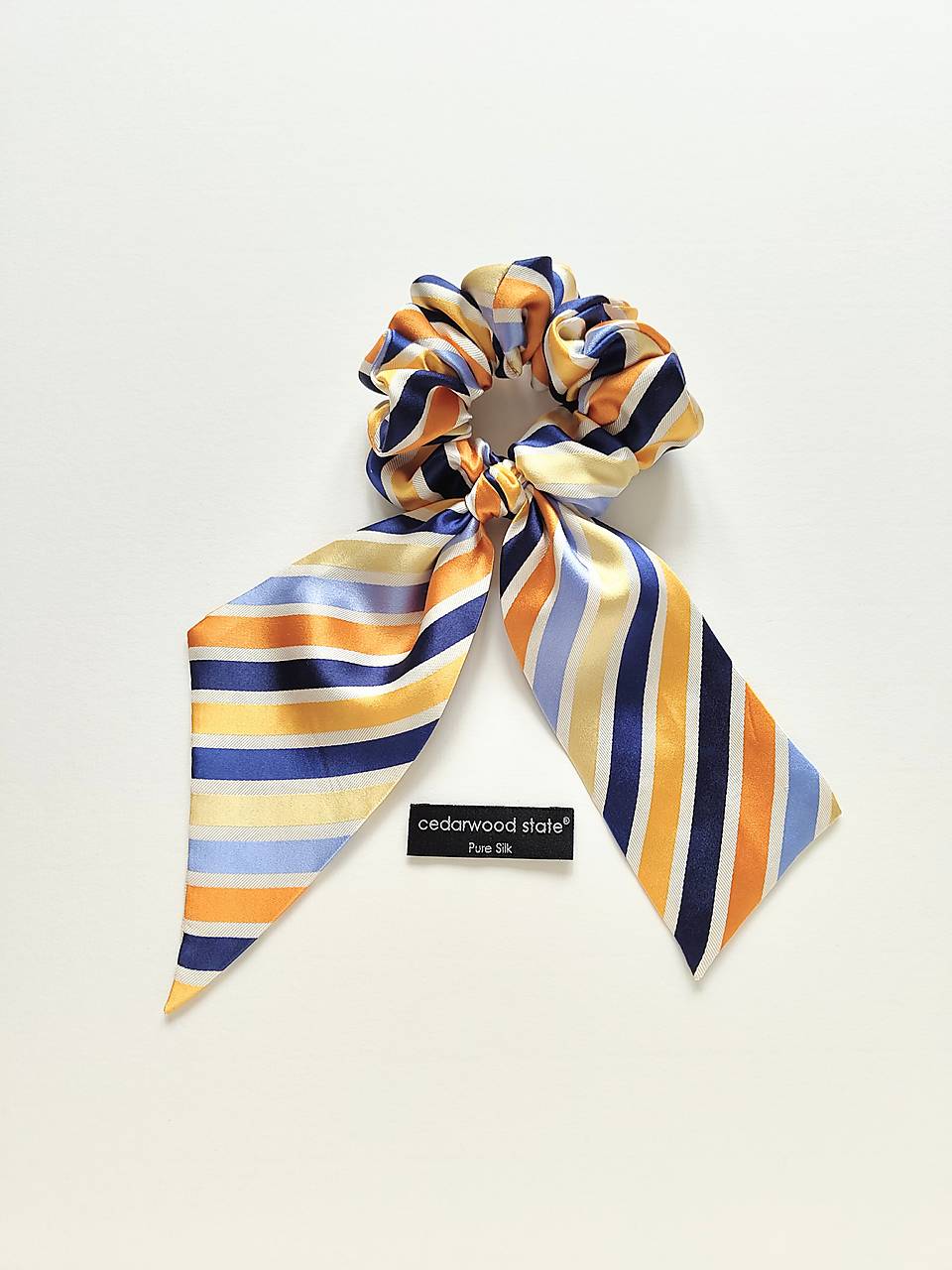 Maxi scrunchie hodvábna (oranžovo-modrá)