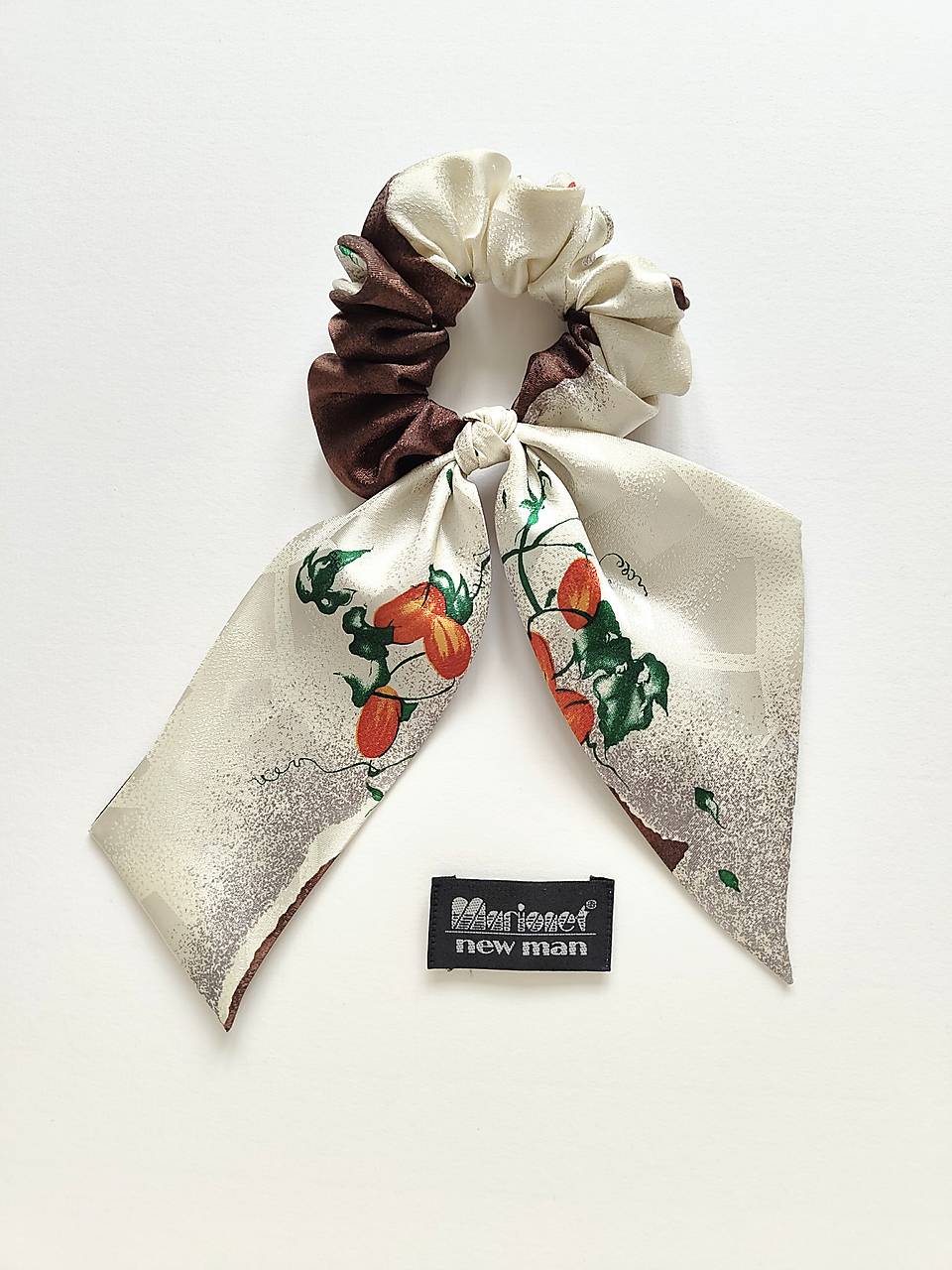 Maxi scrunchie asymetrická (Jesenná s tekvičkami)