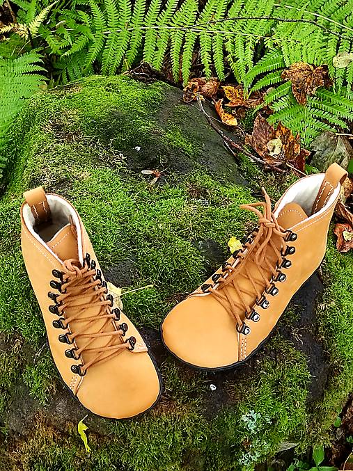 Ponožky, pančuchy, obuv - Zimné barefoot kožené topánky - 17864244_