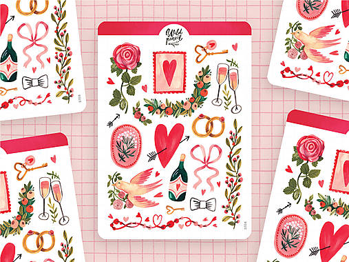 Papier - Samolepky "Láska" - 17863413_