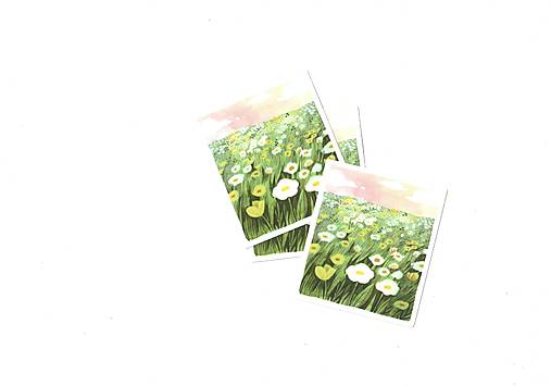 Papier - Samolepka / vodeodolná "pole kvetov" - 17863620_