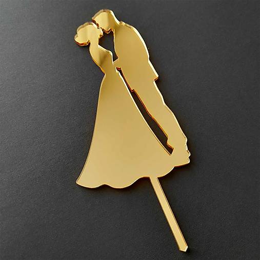 Dekorácie - Nevesta a ženích postavičky zápich na vrch svadobnej torty - 17863173_