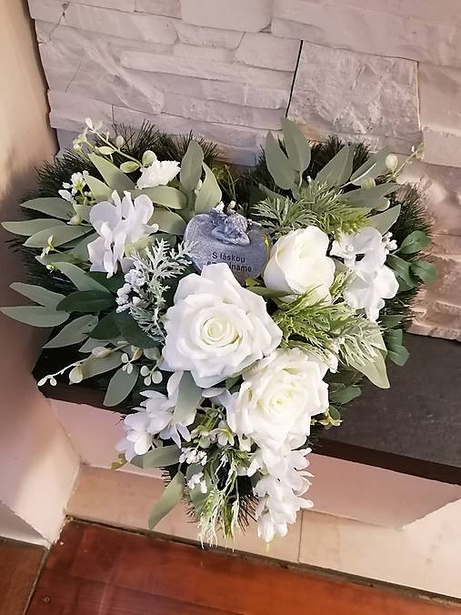 Dekorácie - Smútočné zaťažené srdce 40cm - 17863706_