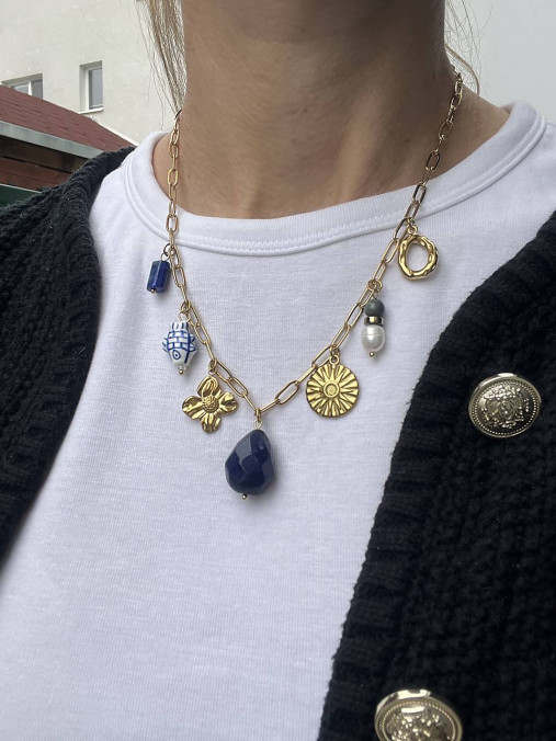 Náhrdelník s príveskami - blue