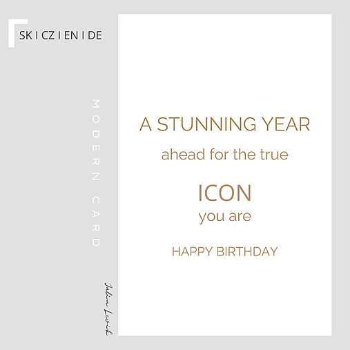 Štýlová moderná gratulačná karta s nápisom - Ikona