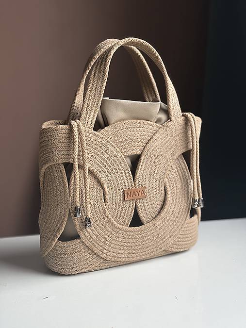 Kabelky - Kabelka ze šňůry do ruky - 17864496_