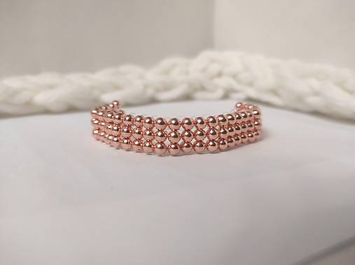 Náramky - Medený korálkový náramok - Copper - 17864359_