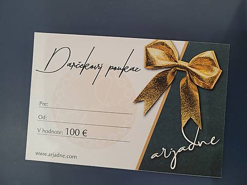 Darčekové poukážky - darčeková poukážka 100 - 17867932_