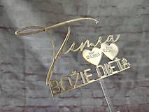 Dekorácie - Zápich do torty na krst s menom (Meno, dátumy, Božie dieťa) - 17866679_