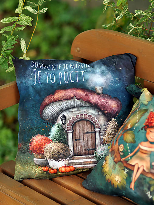 Úžitkový textil - Vankúšik Domov je pocit - 17866527_