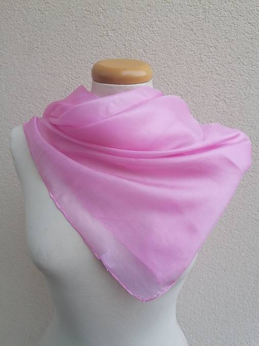 Šatky -  "pink light"  hodvábná šatka  90x90 cm skladom - 17867096_