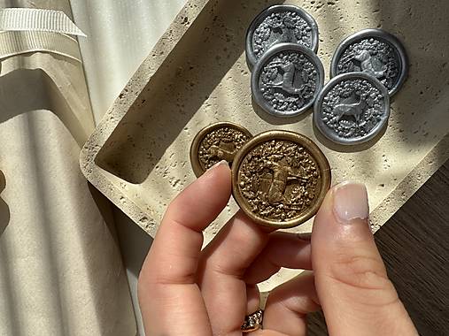 Papier - Vianočné balenia (doplnkové produkty) (Vianočná pečať jeleň - zlatá) - 17865532_