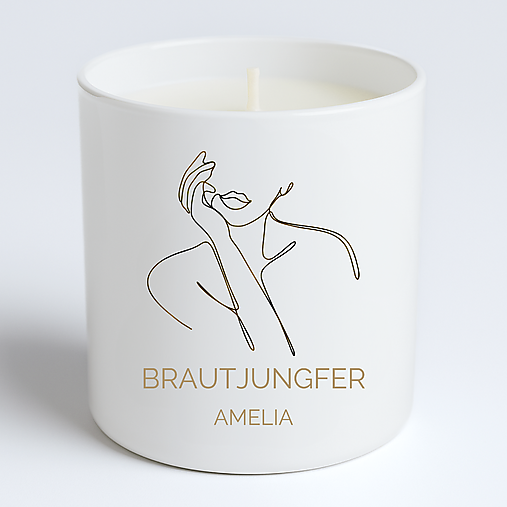 Personalizovaný set pre družičky / Bridesmaid gift set – handmade soy candle, card & matches