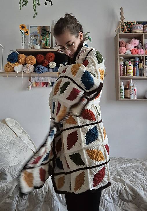 Háčkovaná listová deka