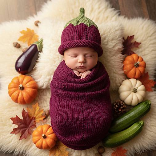 Detské čiapky - Merino čiapka newborn | Baklažán - 17869956_