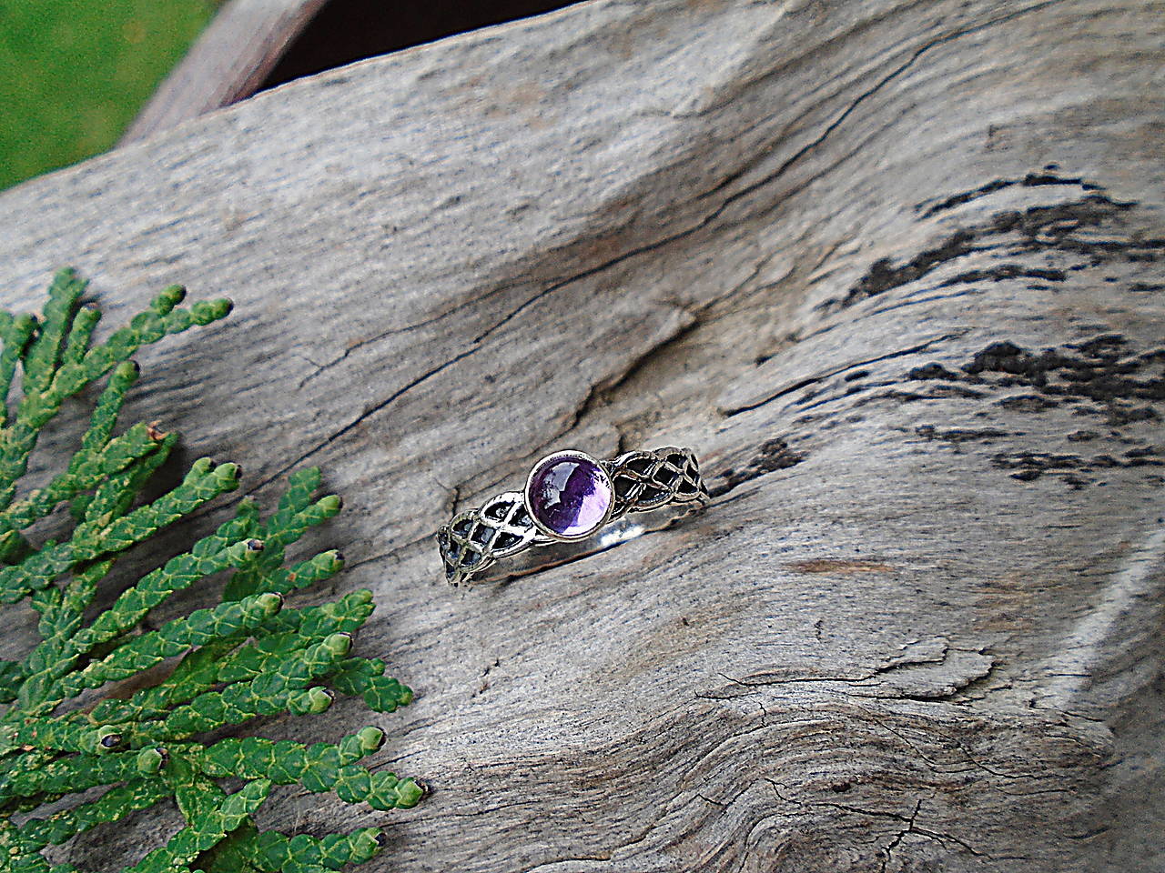 Strieborny prsteň Ag 925 Pletenec Ametyst